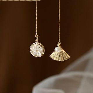 925 Sterling Silver Rhinestone Drop Earring 1 Pair - 925 Silver Needle - As Shown In Figure - One Size