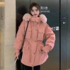 Hooded Drawstring-cuff Parka Jacket