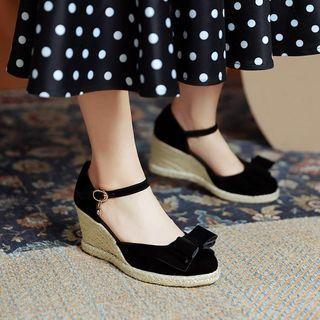 Ankle Strap Dorsay Wedge Pumps