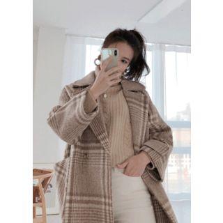 Handmade Glen Plaid Wool Blend Coat