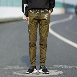 Letter Gathered Hem Pants