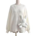 Set: Oversized Sweater + Rabbit Crossbody Bag