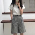 Plaid Shorts Plaid - Black - One Size