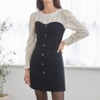 Inset Blouse Tweed Minidress