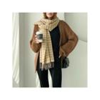 Open-front Rib-knit Cardigan Brown - One Size