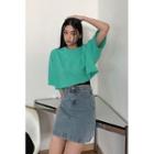 Colored Oversized Cropped T-shirt