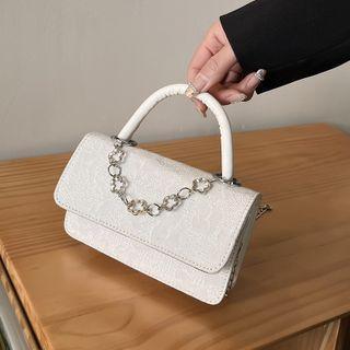 Faux Leather Mini Chain Hand Bag