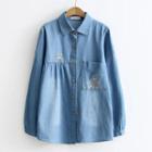 Mouse Embroidered Denim Shirt