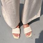 Square-toe Contrast-panel Flat Sandals