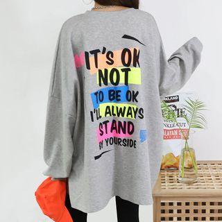 Plus Size Letter Back Sweatshirt
