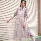 Spaghetti Strap Lace Midi Dress Light Nude - S