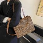 Faux Leather Leopard Tote Bag