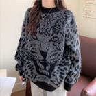 Two Tone Leopard Print Sweater