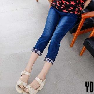 Contrast-trim Cropped Jeans