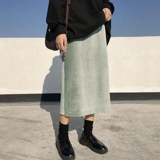 Corduroy Midi H-line Skirt