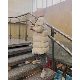 Hoodie Layered Puffer Coat