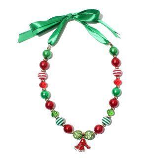 Bow Color Block Bead Necklace