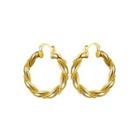 Elegant Plated Gold Round Earrings Golden - One Size