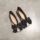 Square-toe Dotted Bow Flats