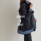 Inset Denim Shirt Zipped Jacket