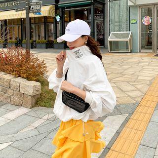 Letter-printed Boxy Windbreaker