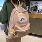 Cartoon Embroidered Zip Backpack