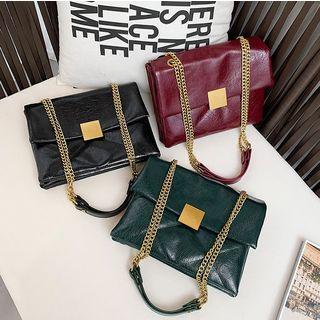 Faux Leather Layered Crossbody Bag