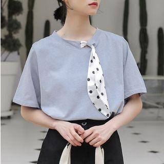 Short-sleeve Dotted Tie T-shirt