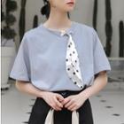 Short-sleeve Dotted Tie T-shirt