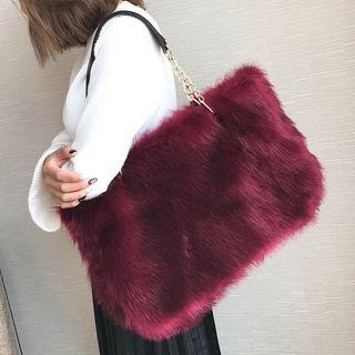 Furry Chain Strap Tote