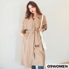 Plus Size Belted Single-breasted Trench Coat