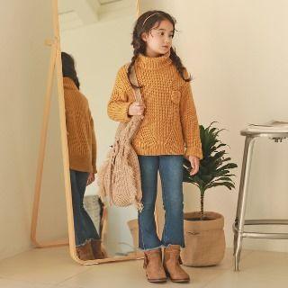 Family Matching Turtleneck Chunky Knit Sweater