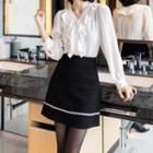 Contrast-trim A-line Miniskirt