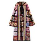 Color Block Hooded Midi Cardigan Black - One Size