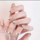Gradient Faux Nail Tips X53 - Silver & Nude - One Size