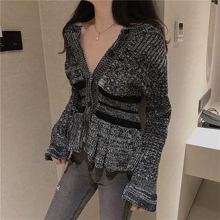 Peplum Cardigan Gray - One Size