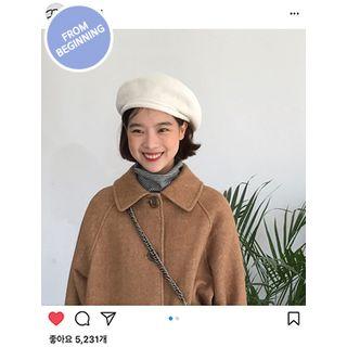 Raglan-sleeve Three-button Long Coat