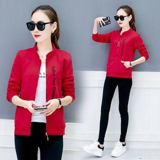 Letter Zip Bomber Jacket