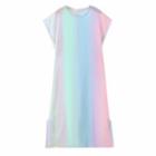 Short-sleeve Tie Dye Midi Shift Dress