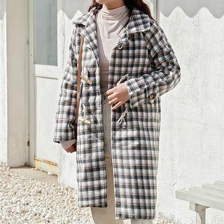 Plaid Toggle Padded Coat