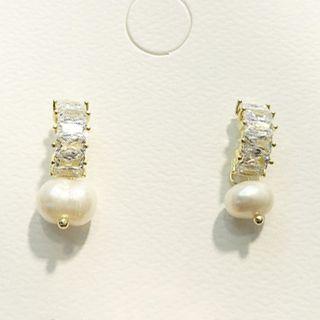 Faux Pearl Rhinestone Earring As Shown In Figure - One Size