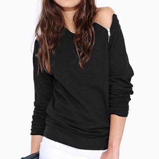 Long-sleeve Zip-accent Top