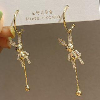 Rabbit Sterling Silver Earring 1 Pair - Gold - One Size