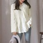 Long-sleeve Pointelle-knit Top