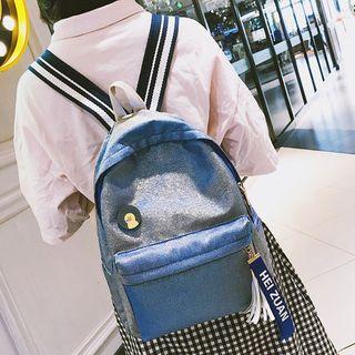 Nylon Backpack With Tassel