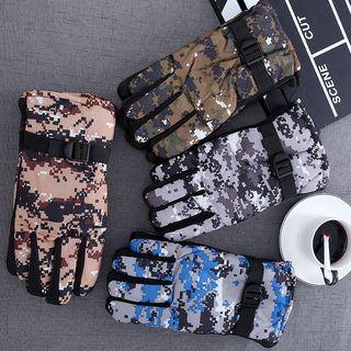 Camouflage Fleece-lined Gloves Color - Random - One Size