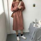 Long-sleeve Letter Midi T-shirt Dress