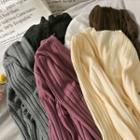 Skinny V-neck Rib-knit Top In 6 Colors