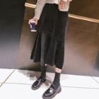 High-waist Strap Star Velvet Mermaid Skirt Black - One Size