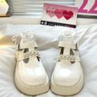 Faux Pearl T-strap Platform Shoes